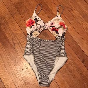 NWT Floral/Striped Suit